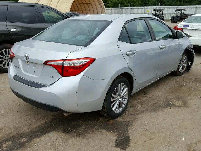 2T1BURHE6EC014208 - 2014 TOYOTA COROLLA L SILVER photo 4