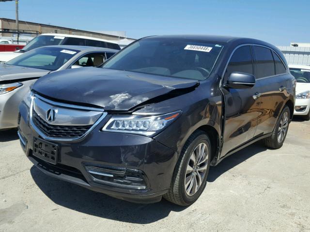 5FRYD4H63FB004589 - 2015 ACURA MDX TECHNO GRAY photo 2