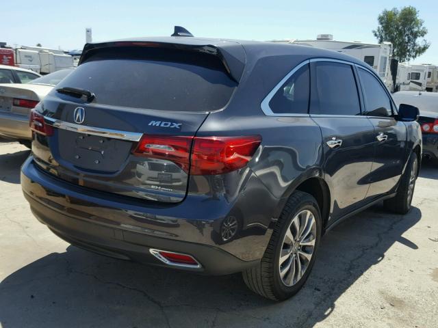 5FRYD4H63FB004589 - 2015 ACURA MDX TECHNO GRAY photo 4