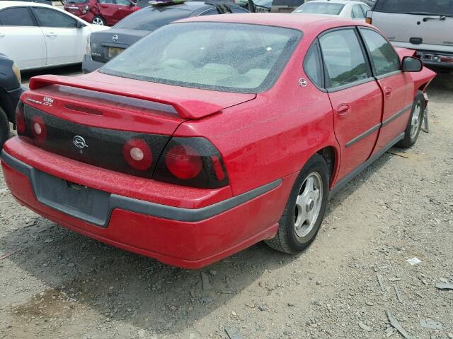 2G1WF52K049463314 - 2004 CHEVROLET IMPALA RED photo 4