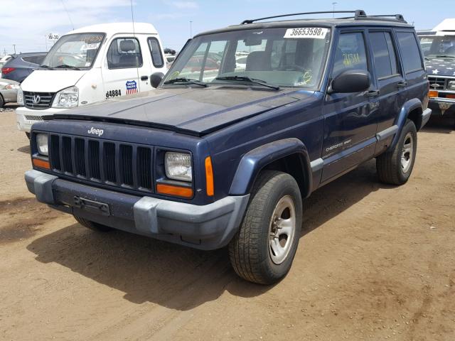 1J4FF48S0YL249991 - 2000 JEEP CHEROKEE S BLUE photo 2