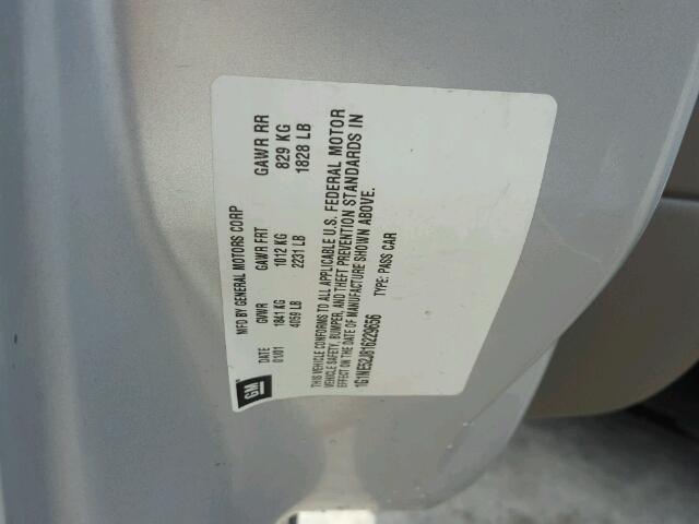 1G1NE52J816229656 - 2001 CHEVROLET MALIBU LS 银色 照片 10