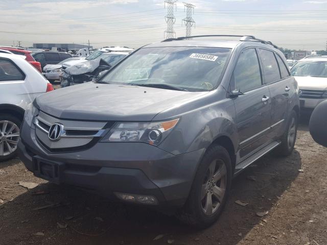 2HNYD28858H502906 - 2008 ACURA MDX SPORT GRAY photo 2