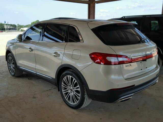 2LMTJ6LR0GBL55394 - 2016 LINCOLN MKX RESERV BEIGE photo 3