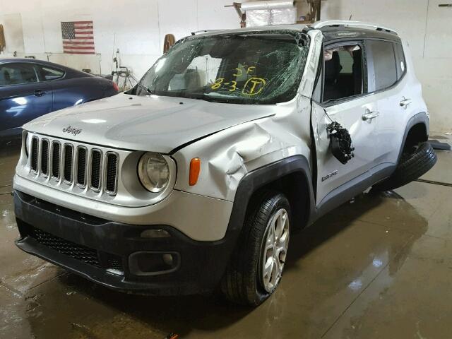 ZACCJBDT1FPB90646 - 2015 JEEP RENEGADE L SILVER photo 2