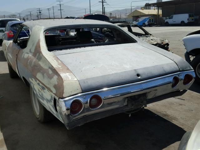 1D37H2L588094 - 1972 CHEVROLET CHEVELL GRAY photo 3