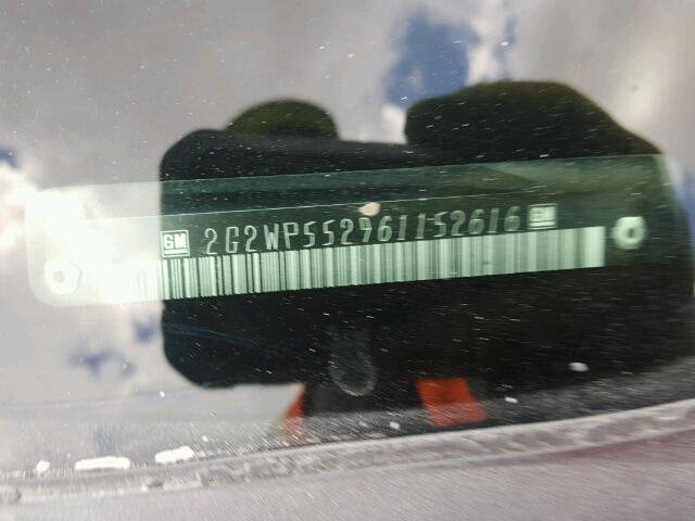 2G2WP552961152616 - 2006 PONTIAC GRAND PRIX BLUE photo 10