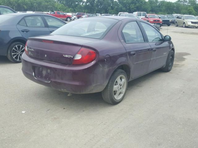 1P3ES46CXYD862140 - 2000 PLYMOUTH NEON BASE 紫色 照片 4