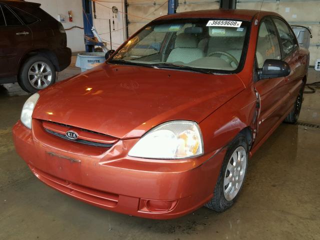 KNADC125746315336 - 2004 KIA RIO ORANGE photo 2