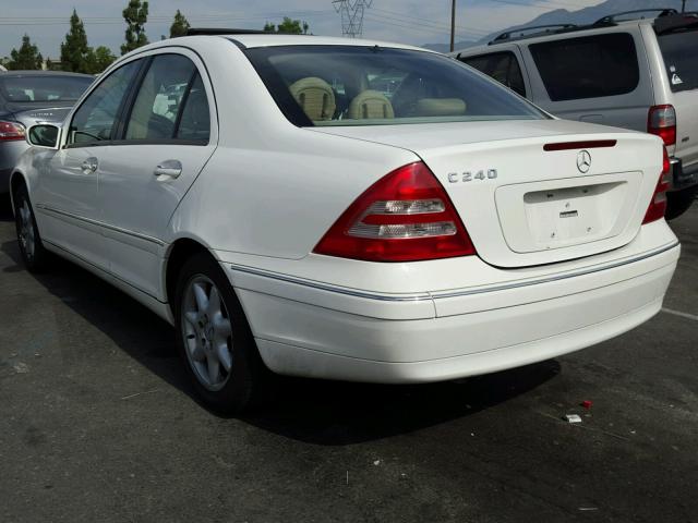 WDBRF61J73F307018 - 2003 MERCEDES-BENZ C 240 WHITE photo 3