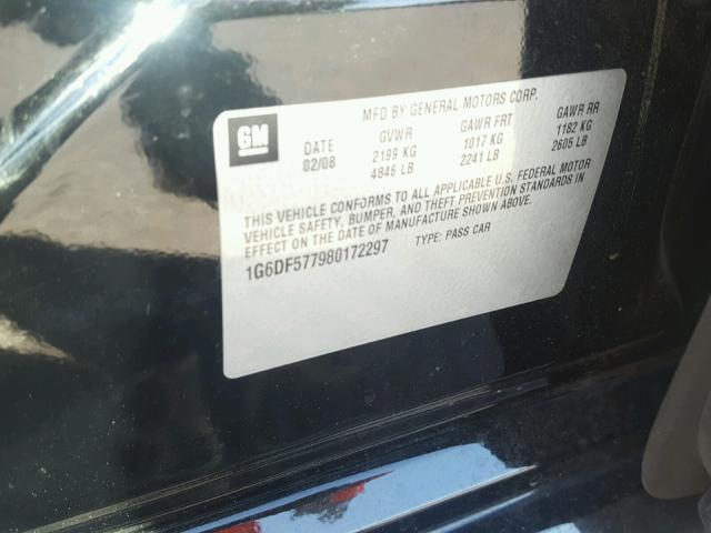 1G6DF577980172297 - 2008 CADILLAC CTS BLACK photo 10