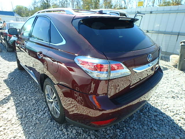 2T2BK1BA5FC340057 - 2015 LEXUS RX 350 MAROON photo 3