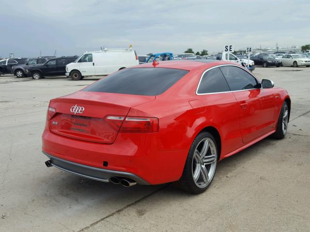 WAUVGAFR1DA045765 - 2013 AUDI S5 PRESTIG RED photo 4