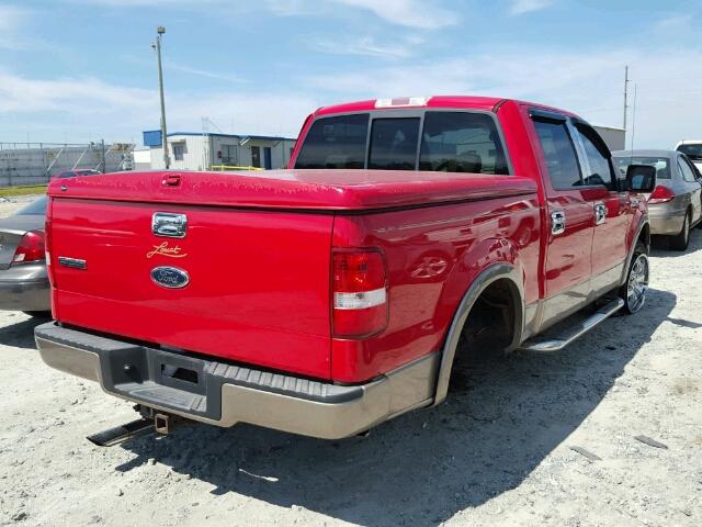 1FTPW12594KC57132 - 2004 FORD F150 RED photo 4