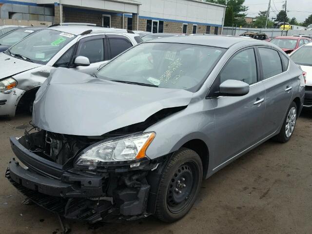 3N1AB7AP1EY258904 - 2014 NISSAN SENTRA S SILVER photo 2