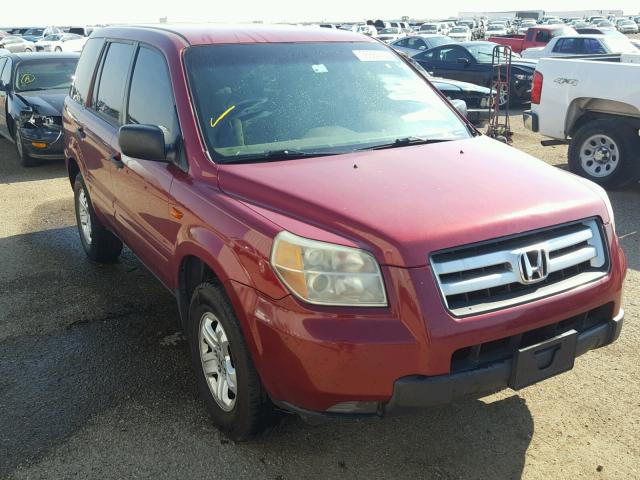 5FNYF28176B032092 - 2006 HONDA PILOT LX BURGUNDY photo 1