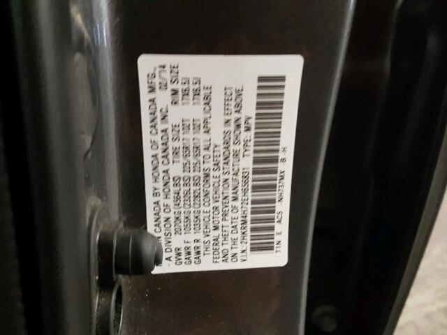 2HKRM4H72EH656831 - 2014 HONDA CR-V EXL CHARCOAL photo 10