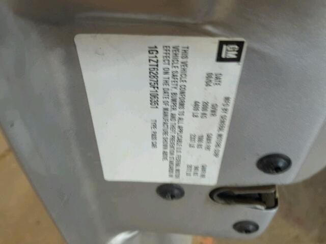 1G1ZT62875F106351 - 2005 CHEVROLET MALIBU MAX 灰色 照片 10