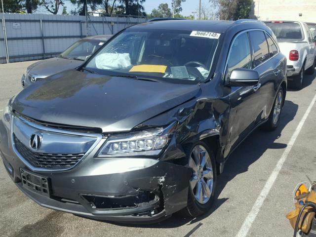 5FRYD4H89EB031778 - 2014 ACURA MDX ADVANC GRAY photo 2