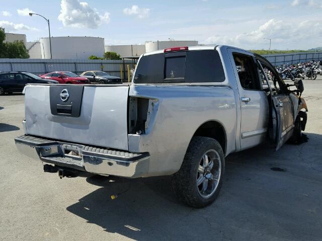 1N6AA07A04N515571 - 2004 NISSAN TITAN XE GRAY photo 4