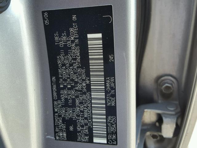 JTLKT334264092895 - 2006 TOYOTA SCION XB ვერცხლისფერი ფოტო 10