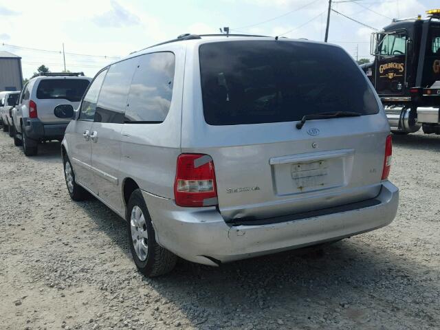 KNDUP132856759466 - 2005 KIA SEDONA EX SILVER photo 3