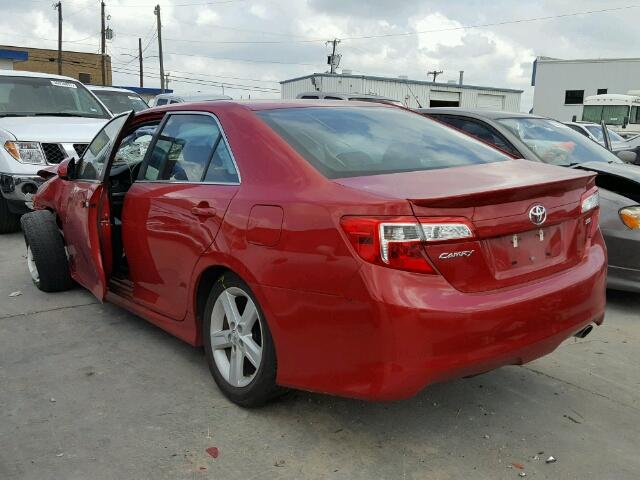 4T1BF1FK3EU851453 - 2014 TOYOTA CAMRY RED photo 3