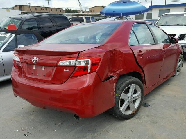 4T1BF1FK3EU851453 - 2014 TOYOTA CAMRY RED photo 4