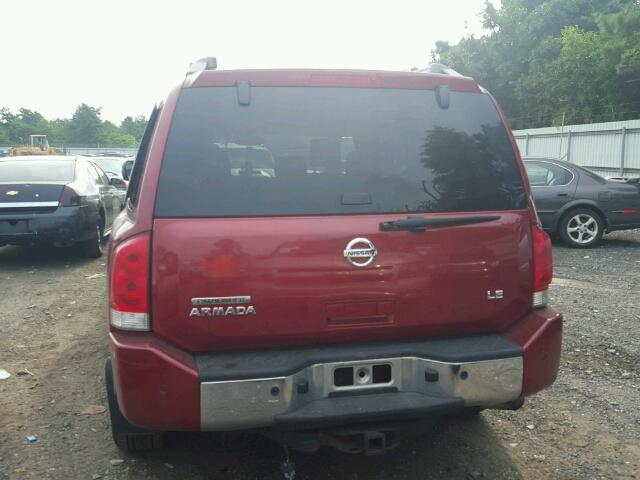 5N1AA08BX4N713340 - 2004 NISSAN ARMADA SE BURGUNDY photo 10