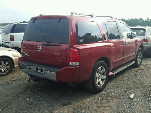 5N1AA08BX4N713340 - 2004 NISSAN ARMADA SE BURGUNDY photo 4