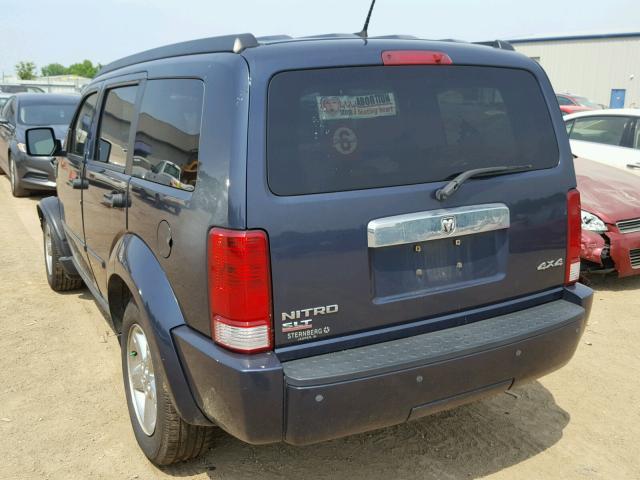 1D8GU58K08W235966 - 2008 DODGE NITRO SLT BLUE photo 3