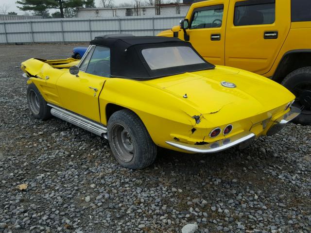 40867S119655 - 1964 CHEVROLET CORVETTE YELLOW photo 3