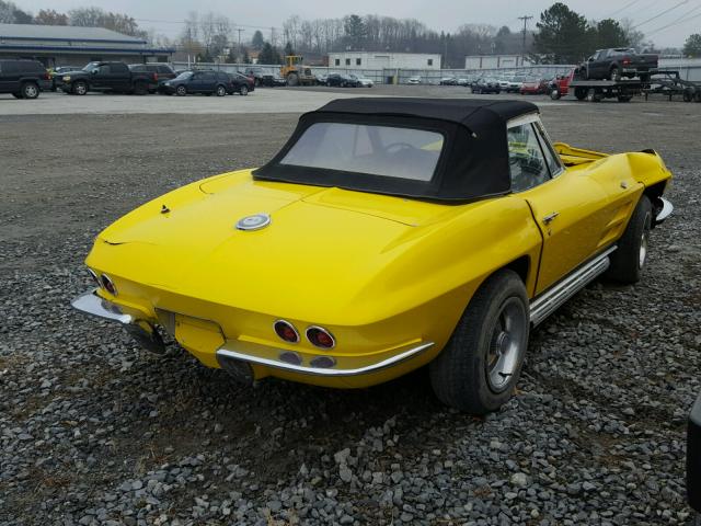 40867S119655 - 1964 CHEVROLET CORVETTE YELLOW photo 4