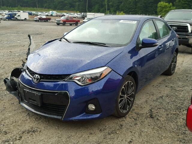 2T1BURHE1GC744191 - 2016 TOYOTA COROLLA L BLUE photo 2