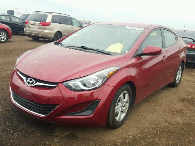 5NPDH4AE6FH645761 - 2015 HYUNDAI ELANTRA SE RED photo 2