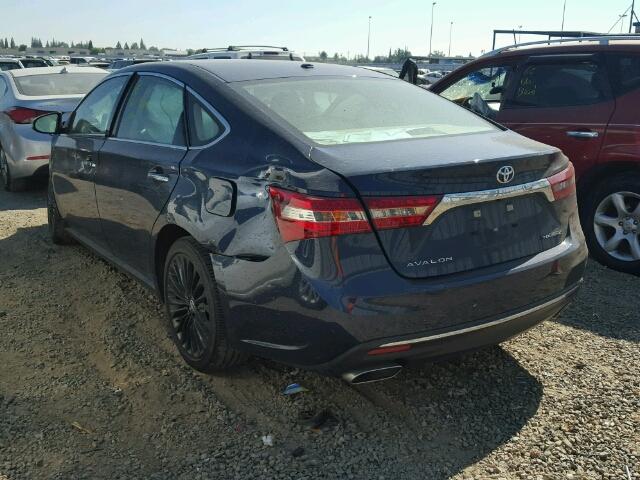4T1BK1EB0GU212558 - 2016 TOYOTA AVALON XLE BLUE photo 3