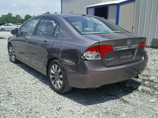 1HGFA16929L014014 - 2009 HONDA CIVIC EXL GRAY photo 3