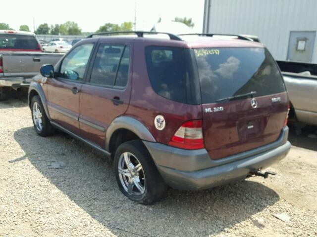 4JGAB54E6WA007258 - 1998 MERCEDES-BENZ ML 320 BURGUNDY photo 3