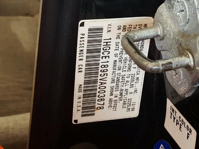 1HGCE1895VA003678 - 1997 HONDA ACCORD EX 绿色 照片 10