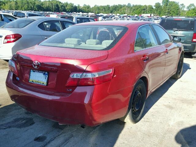 4T1BE46K69U365780 - 2009 TOYOTA CAMRY BASE RED photo 4