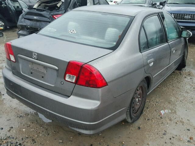 2HGES15594H598182 - 2004 HONDA CIVIC LX GRAY photo 4