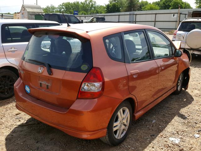JHMGD38677S067074 - 2007 HONDA FIT S 橙色 照片 4