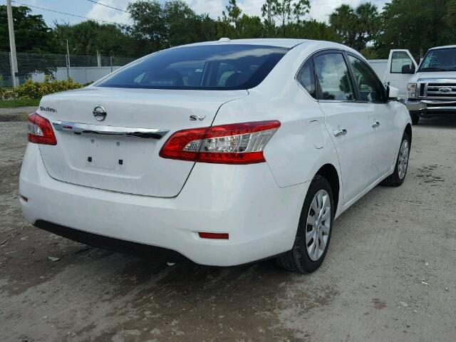 3N1AB7AP2FL670988 - 2015 NISSAN SENTRA S WHITE photo 4