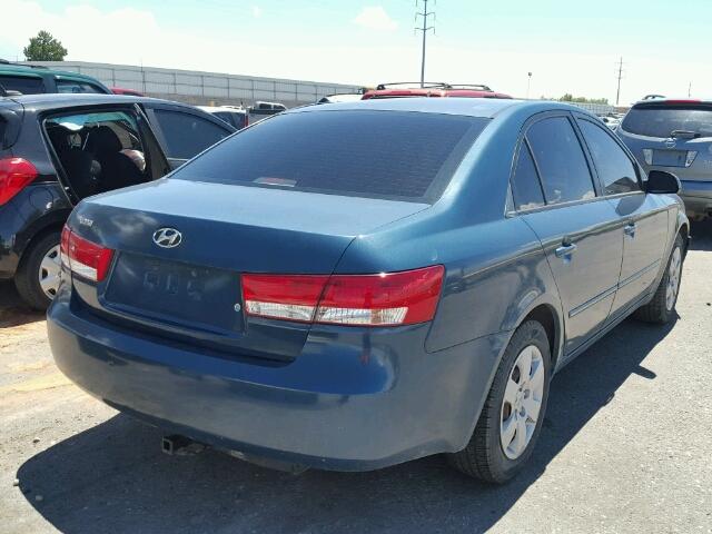 5NPET46C86H140718 - 2006 HYUNDAI SONATA GL BLUE photo 4