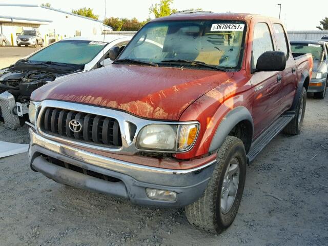 5TEGN92N62Z047467 - 2002 TOYOTA TACOMA DOU RED photo 2