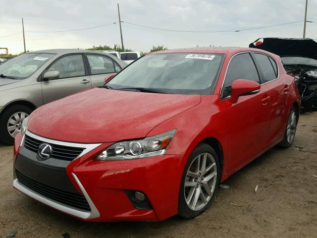 JTHKD5BH1F2227545 - 2015 LEXUS CT 200 RED photo 2