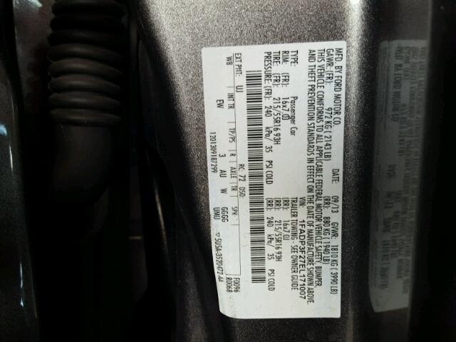 1FADP3F27EL171007 - 2014 FORD FOCUS SE CHARCOAL photo 10