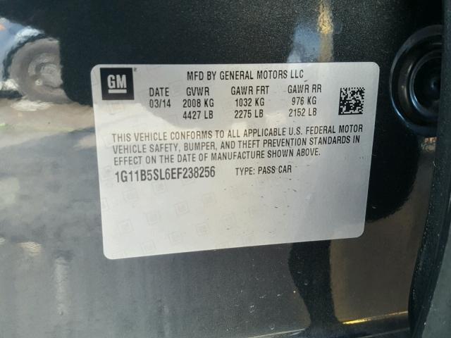 1G11B5SL6EF238256 - 2014 CHEVROLET MALIBU LS Grafit foto 10