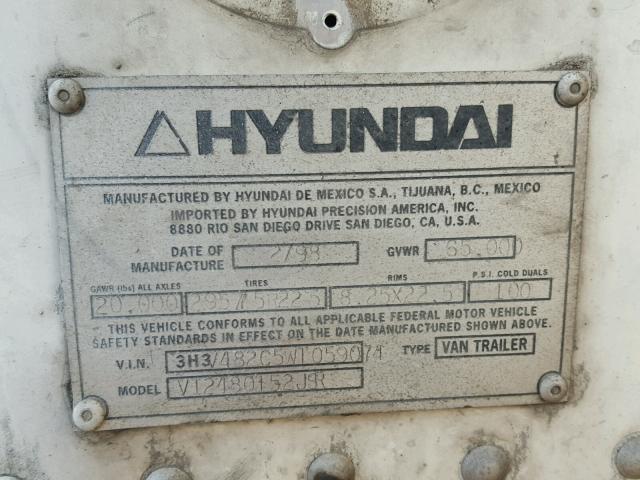 3H3V482C5WT059074 - 1998 HYUNDAI DRYVAN WHITE photo 10