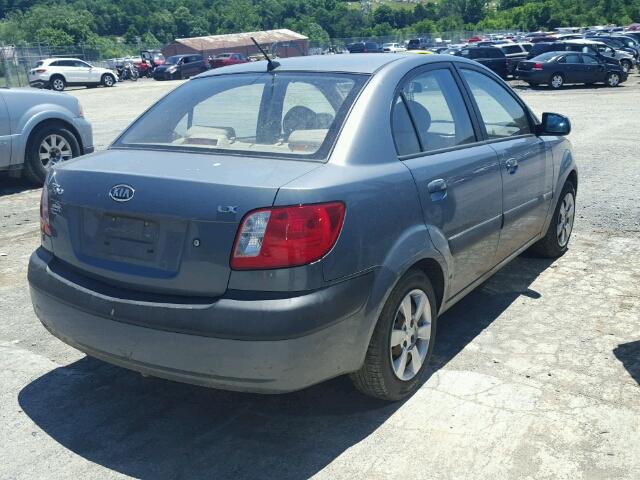 KNADE123076227614 - 2007 KIA RIO BASE BLUE photo 4